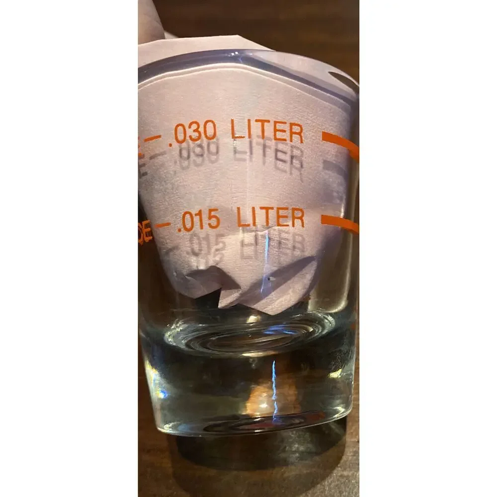 One Shot Liter/Ounce shot glass VTG (?)  Barware Mixed Drink Bartender‎ Man cave